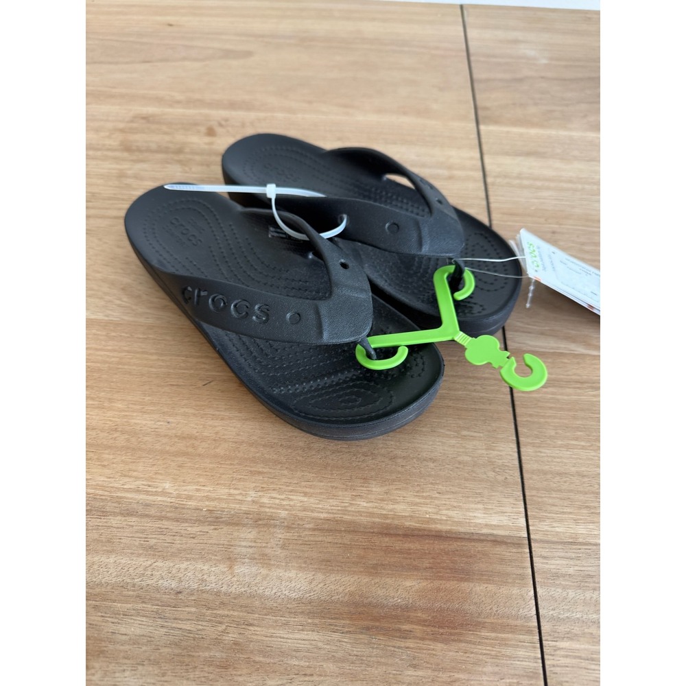 Crocs Baya Platform Flip Sandals Black Women Size 5 new